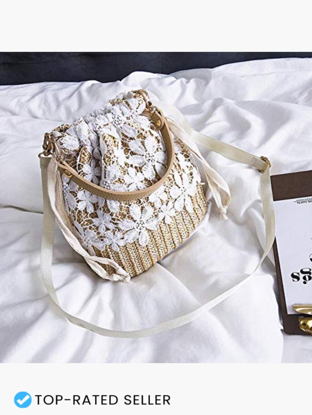 Straw Crossbody Bag Round Woven Shoulder Beach Summer Top Handle Purse Boho - Picture 3 of 7